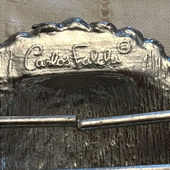 🖤 Vintage Carlos Falchi Belt Buckle – Ornate Metal Design - Picture 4 of 4